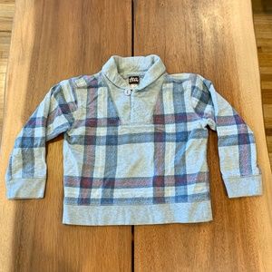 Tea Collection Shawl Collar Plaid Popover
